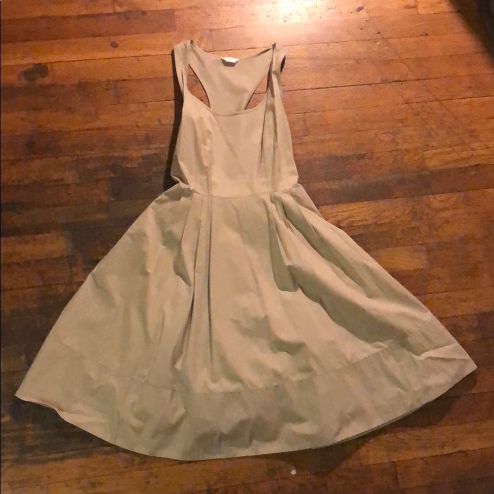 Khaki fit and flair khaki dress